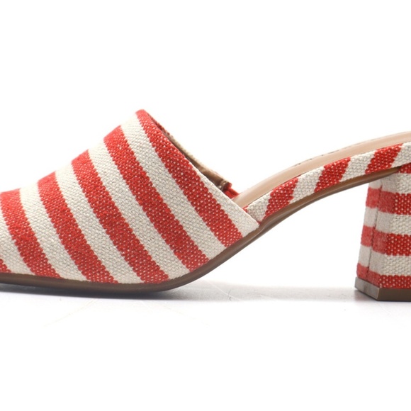 Aerosoles Women's Entree Heeled Sandal, White w/ Red Stripes, Size 9.5 Wide - Picture 3 of 5